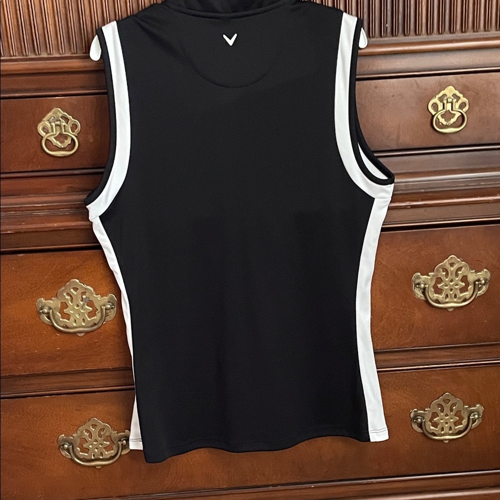 Callaway Black and White Sleeveless Women's golf top, M - Picture 3 of 3